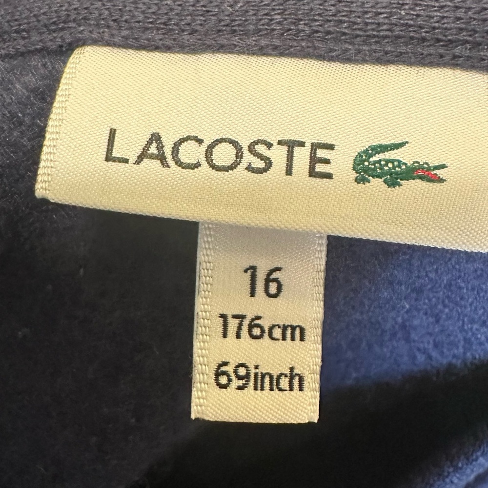 Lacoste Boys' Kid's Long Sleeve Collared Button Down Sweatshirt SIZE 16 NWOT - Picture 2 of 2